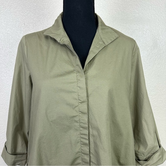 Tuckernuck Charlie Stand Collar Sage Green Shirt Dress Size M - Picture 3 of 16